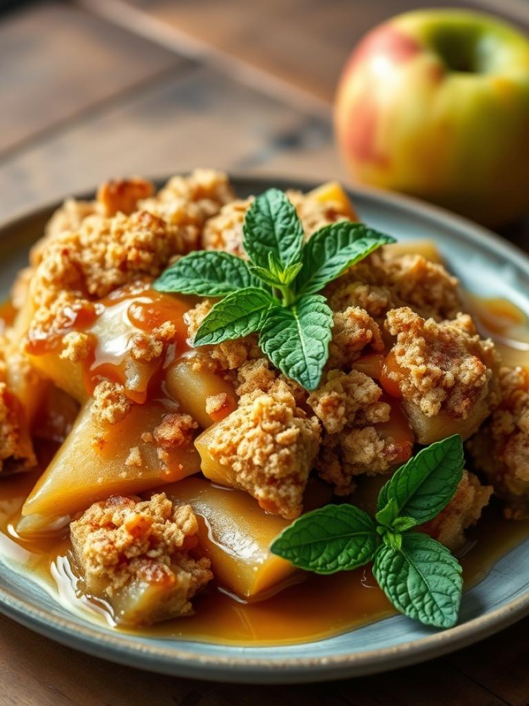 Şekersiz Elmalı Crumble Tarifi: Karamelli ve Düşük Kalorili Tatlı