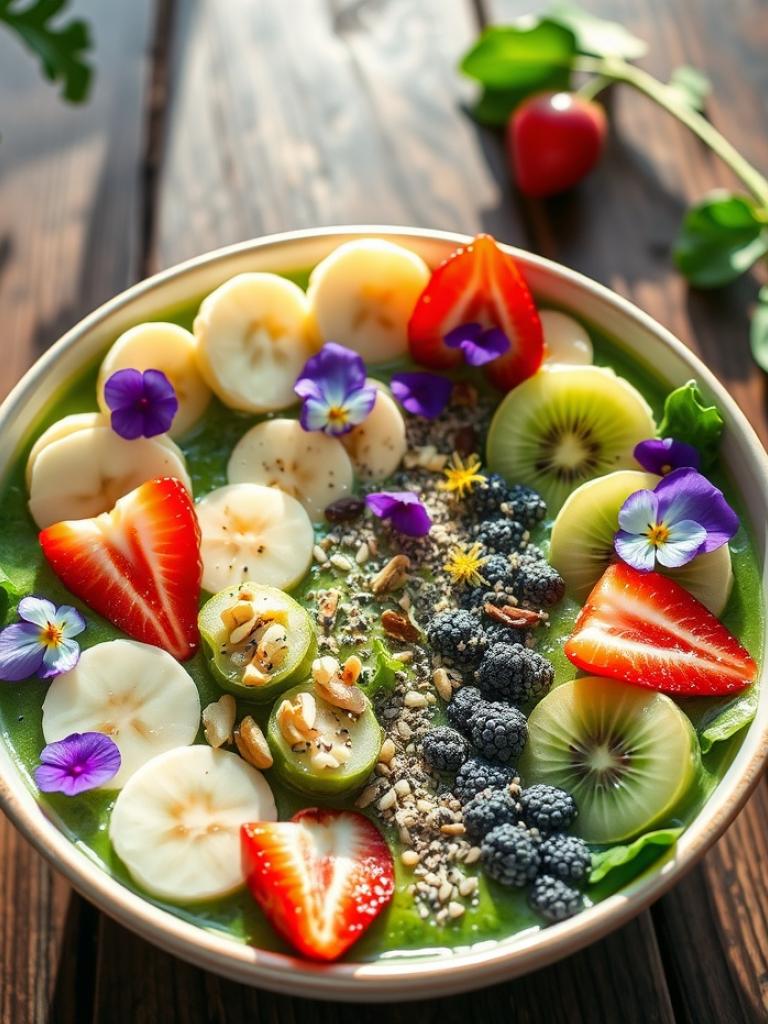 Yeşil Smoothie Kasesi Tarifi: Vitamin Deposu Bir Kahvaltı